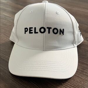 Peloton White Cap with Black Embroidered Logo